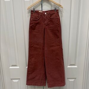 Pilcro Wide Leg Women’s Corduroy Pants in Deep Mauve size 25